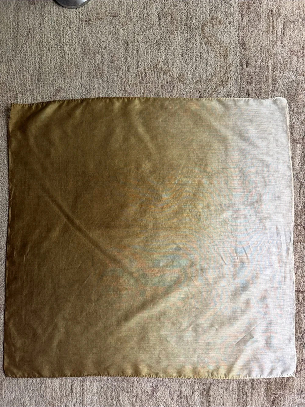 Vintage Ombré  Scarf Green Hue Metallic Look Silk Satin Neck Square 1980’s-1990’